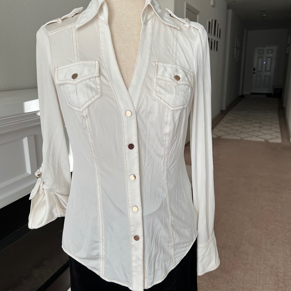 Cache Cream Button-Down Shirt